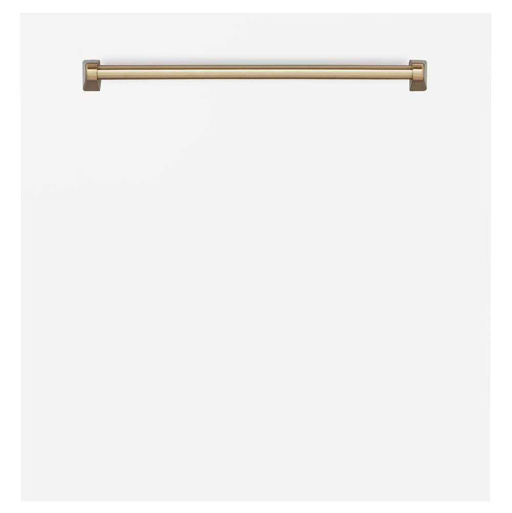 Z-Line - 24'' Autograph Edition Monument Dishwasher Panel in White Matte with Champagne Bronze Handle - Matte White