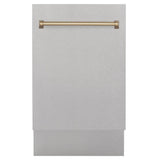 Z-Line - Autograph Edition 18 Compact 3rd Rack Top Control Dishwasher in DuraSnow Stainless Steel with Champagne Bronze Handle, 51dBa - DuraSnow Stainless Steel