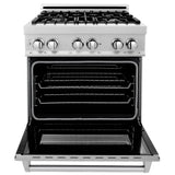 30'' 4.0 cu. ft. Electric Oven and Gas Cooktop Dual Fuel Range with Griddle in Fingerprint Resistant Stainless