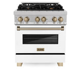 Autograph Edition 30'' 4.0 cu.' Dual Fuel Range with Gas Stove and Electric Oven in DuraSnow Stainless Steel with WM Door and CB Accents