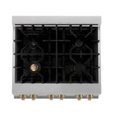 Autograph Edition 30'' 4.0 cu.' Dual Fuel Range with Gas Stove and Electric Oven in DuraSnow Stainless Steel with WM Door and CB Accents