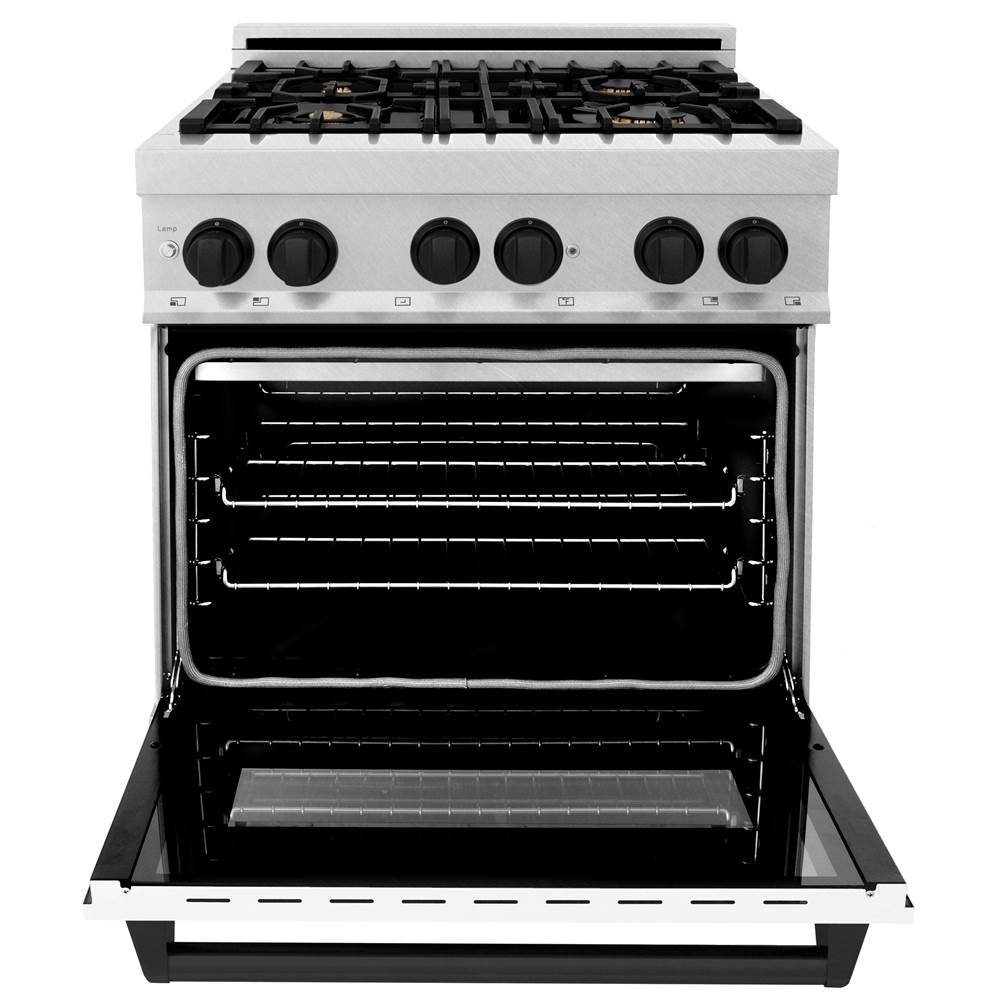 Autograph Edition 30'' 4.0 cu.' Dual Fuel Range with Gas Stove and Electric Oven in DuraSnow Stainless Steel with WM Door and CB Accents