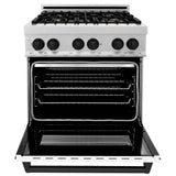 Autograph Edition 30'' 4.0 cu.' Dual Fuel Range with Gas Stove and Electric Oven in DuraSnow Stainless Steel with WM Door and CB Accents