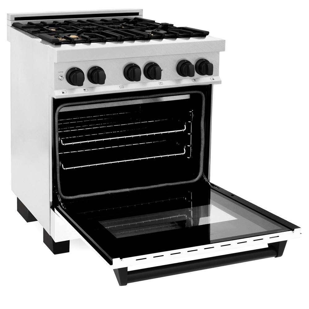Autograph Edition 30'' 4.0 cu.' Dual Fuel Range with Gas Stove and Electric Oven in DuraSnow Stainless Steel with WM Door and CB Accents