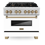 Autograph Edition 36'' 4.6 cu.' Dual Fuel Range with Gas Stove and Electric Oven in DuraSnow Stainless Steel with WM Door and CB Accents