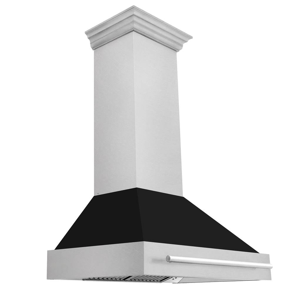 Z-Line - 36'' DuraSnow Stainless Steel Range Hood with Black Matte Shell (8654SNX-BG-36) - DuraSnowÂ® Stainless Steel