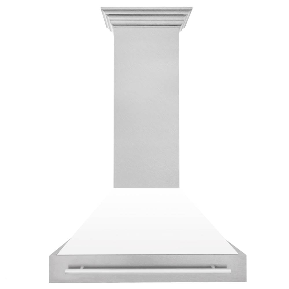 36'' DuraSnow Stainless Steel Range Hood with White Matte Shell (8654SNX-WM36)