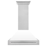 36'' DuraSnow Stainless Steel Range Hood with White Matte Shell (8654SNX-WM36)