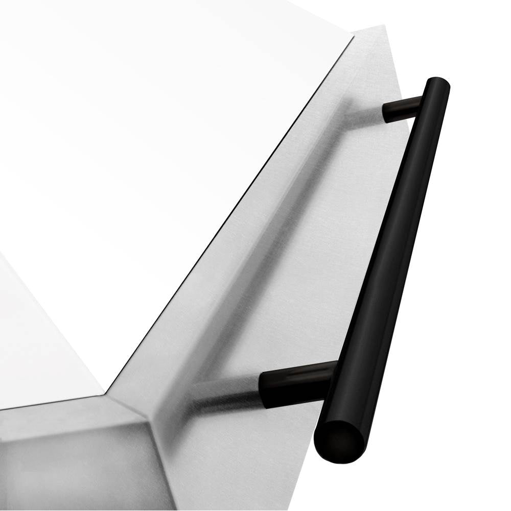 36'' Autograph Edition DuraSnow Stainless Steel Range Hood with White Matte Shell and Champagne Bronze Handle