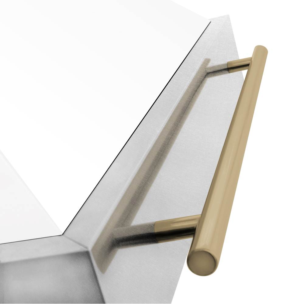 48'' Autograph Edition DuraSnow Stainless Steel Range Hood with White Matte Shell and Champagne Bronze Handle