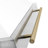 48'' Autograph Edition DuraSnow Stainless Steel Range Hood with White Matte Shell and Champagne Bronze Handle