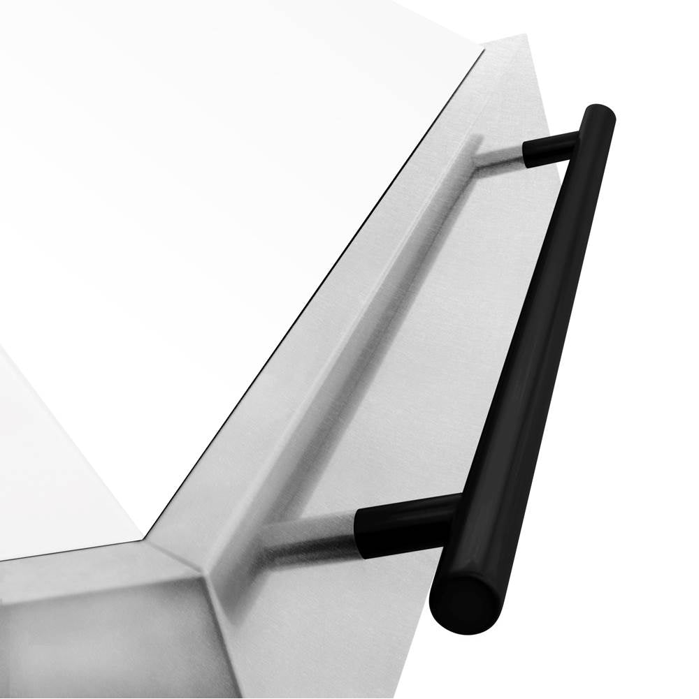 48'' Autograph Edition DuraSnow Stainless Steel Range Hood with White Matte Shell and Champagne Bronze Handle