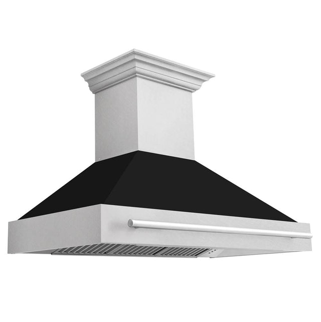 Z-Line - 48'' DuraSnow Stainless Steel Range Hood with Black Matte Shell (8654SNX-BLM-48) - DuraSnowÂ® Stainless Steel