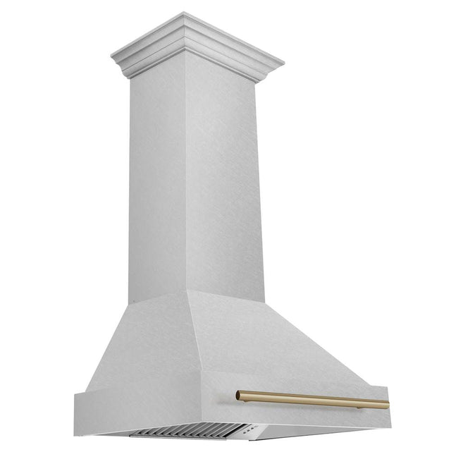 Z-Line - 30'' Autograph Edition DuraSnow Stainless Steel Range Hood with DuraSnow Stainless Steel Shell and Champagne Bronze Handle - Champagne Bronze