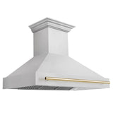 Z-Line - 48'' Autograph Edition DuraSnow Stainless Steel Range Hood with DuraSnow Stainless Steel Shell and Gold Handle - Gold