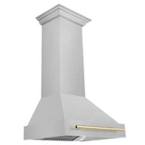 Z-Line - 30'' Autograph Edition DuraSnow Stainless Steel Range Hood with DuraSnow Stainless Steel Shell and Gold Handle - Gold