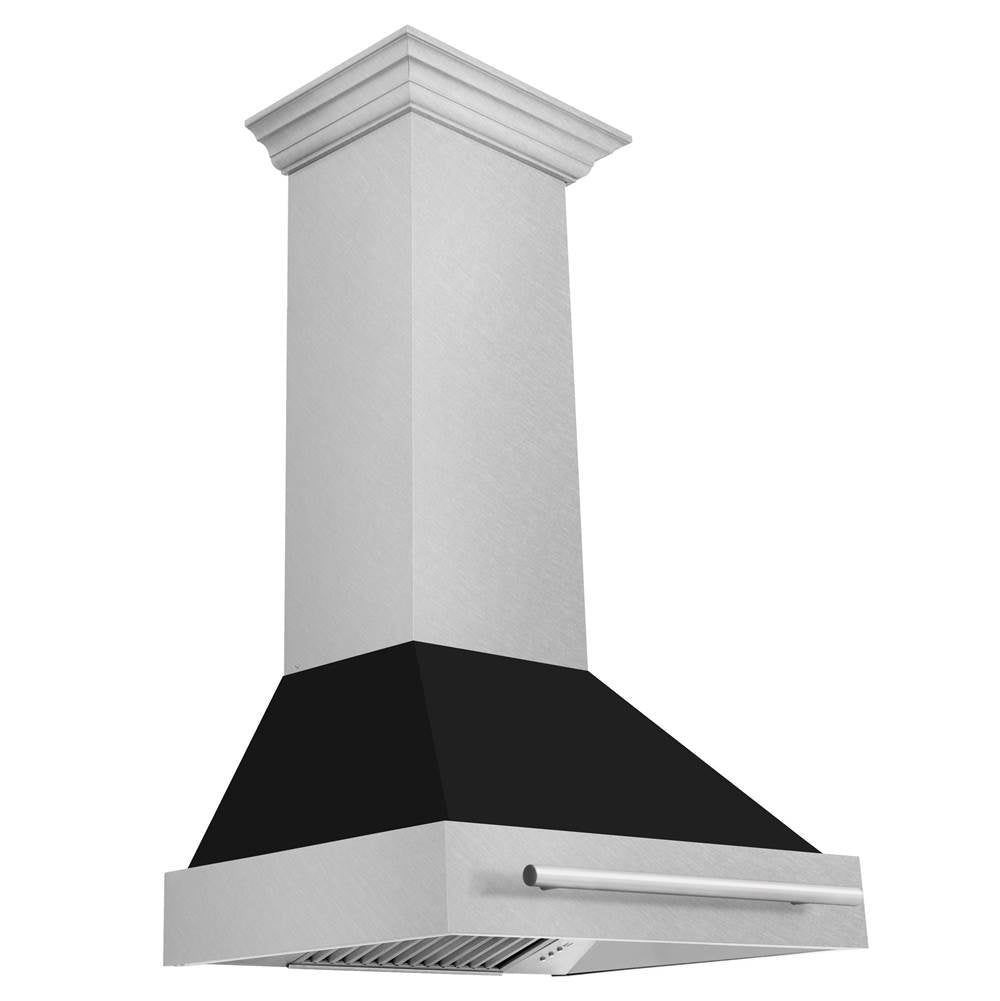 Z-Line - 30'' DuraSnow Stainless Steel Range Hood with Black Matte Shell (8654SNX-BLM-30) - DuraSnowÂ® Stainless Steel