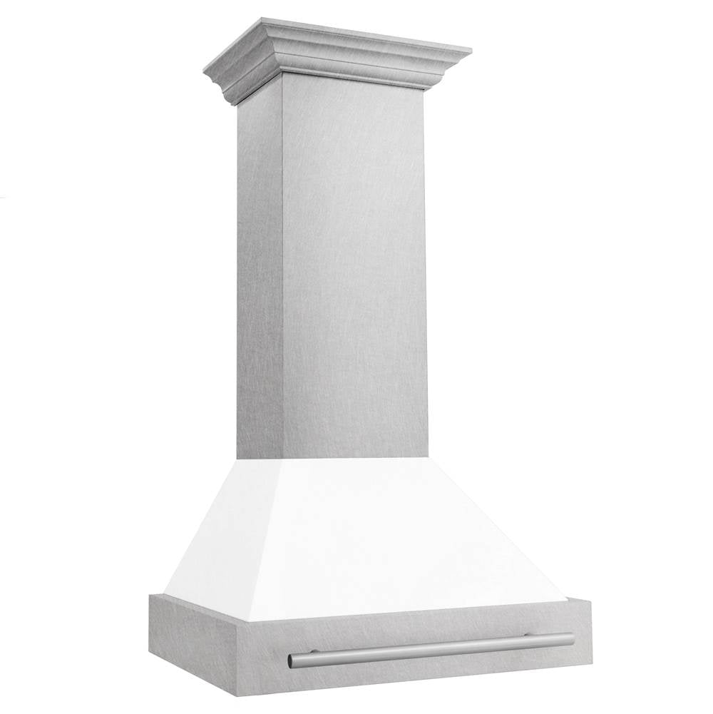 30'' DuraSnow Stainless Steel Range Hood with White Matte Shell (8654SNX-WM30)