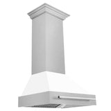 Z-Line - 30'' DuraSnow Stainless Steel Range Hood with White Matte Shell (8654SNX-WM30) - DuraSnowÂ® Stainless Steel