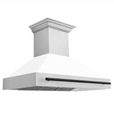 Z-Line - 48'' Autograph Edition DuraSnow Stainless Steel Range Hood with White Matte Shell and Matte Black Handle - Matte Black