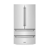 Z-Line - 36'' 22.5 cu. ft Freestanding French Door Refrigerator with Ice Maker in Fingerprint Resistant Stainless Steel
