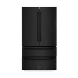 Z-Line - 36'' 22.5 cu. ft Freestanding French Door Refrigerator with Ice Maker in Fingerprint Resistant Black Stainless Steel