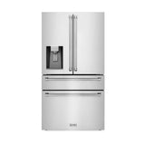 Z-Line - 36 in. 21.6 cu. ft Freestanding French Door Refrigerator with Water and Ice Dispenser in Fingerprint Resistant Stainless Steel