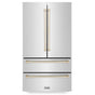 Z-Line - 36'' Autograph Edition 22.5 cu. ft Freestanding French Door Refrigerator with Ice Maker in Fingerprint Resistant Stainless Steel with Gold Accents (RFMZ-36-G)