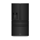Z-Line - 36'' 21.6 cu. ft Freestanding French Door Refrigerator with Water and Ice Dispenser in Fingerprint Resistant Black Stainless Steel - Black Stainless Steel