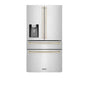Z-Line - 36'' Autograph Edition 21.6 cu. ft Freestanding French Door Refrigerator with Water and Ice Dispenser in Fingerprint Resistant Stainless Steel with Gold Accents (RFMZ-36-G)