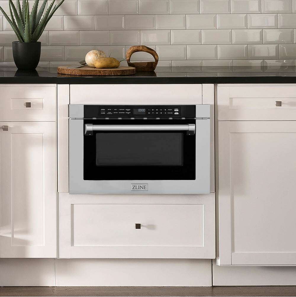 24'' 1.2 cu. ft. Built-in Microwave Drawer with a Traditional Handle in Stainless Steel