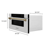 Autograph Edition 30'' 1.2 cu. ft. Built-In Microwave Drawer in Stainless Steel with Champagne Bronze Accents
