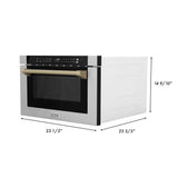 Autograph Edition 24'' 1.2 cu. ft. Built-in Microwave Drawer with a Traditional Handle in Stainless Steel and Champagne Bronze Accents
