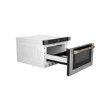 Autograph Edition 24'' 1.2 cu. ft. Built-in Microwave Drawer with a Traditional Handle in Stainless Steel and Champagne Bronze Accents