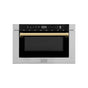 Z-Line - Autograph Edition 24'' 1.2 cu. ft. Built-in Microwave Drawer with a Traditional Handle in Stainless Steel and Gold Accents - Polished Gold
