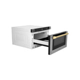 Autograph Edition 24'' 1.2 cu. ft. Built-in Microwave Drawer with a Traditional Handle in Stainless Steel and Champagne Bronze Accents