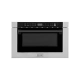 Z-Line - Autograph Edition 24'' 1.2 cu. ft. Built-in Microwave Drawer with a Traditional Handle in Stainless Steel and Matte Black Accents - Matte Black