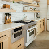 Autograph Edition 30'' 1.2 cu. ft. Built-In Microwave Drawer in Stainless Steel with Champagne Bronze Accents