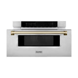 Autograph Edition 30'' 1.2 cu. ft. Built-In Microwave Drawer in Stainless Steel with Champagne Bronze Accents