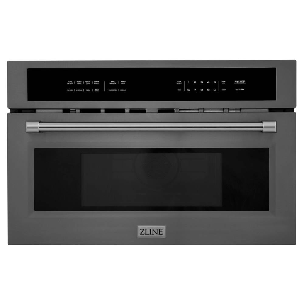 Z-Line - 30'' 1.6 cu ft. Built-in Convection Microwave Oven in Black Stainless Steel with Speed and Sensor Cooking - Black Stainless Steel