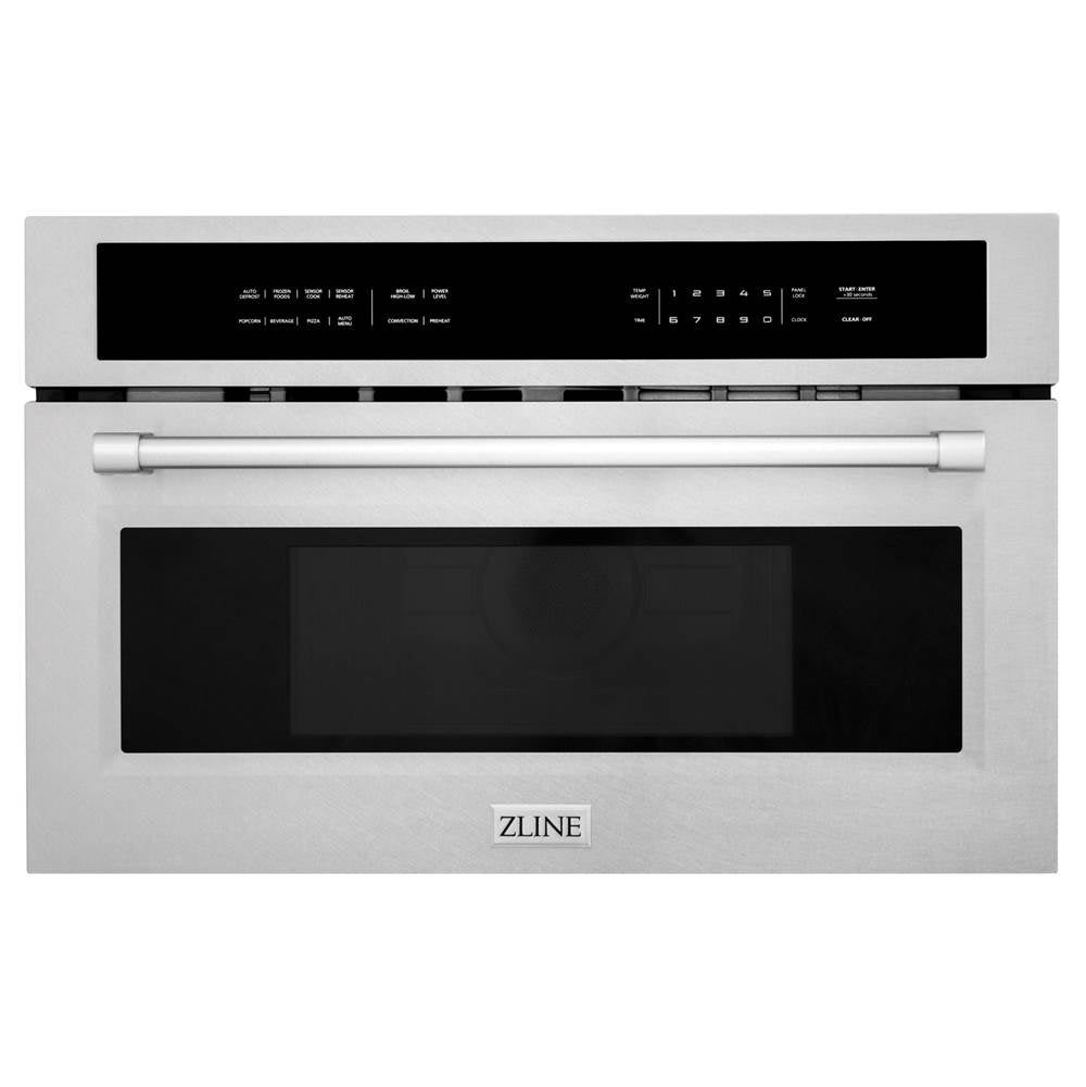 Z-Line - 30'' 1.6 cu ft. Built-in Convection Microwave Oven in DuraSnow Stainless Steel with Speed and Sensor Cooking - DuraSnow Stainless Steel