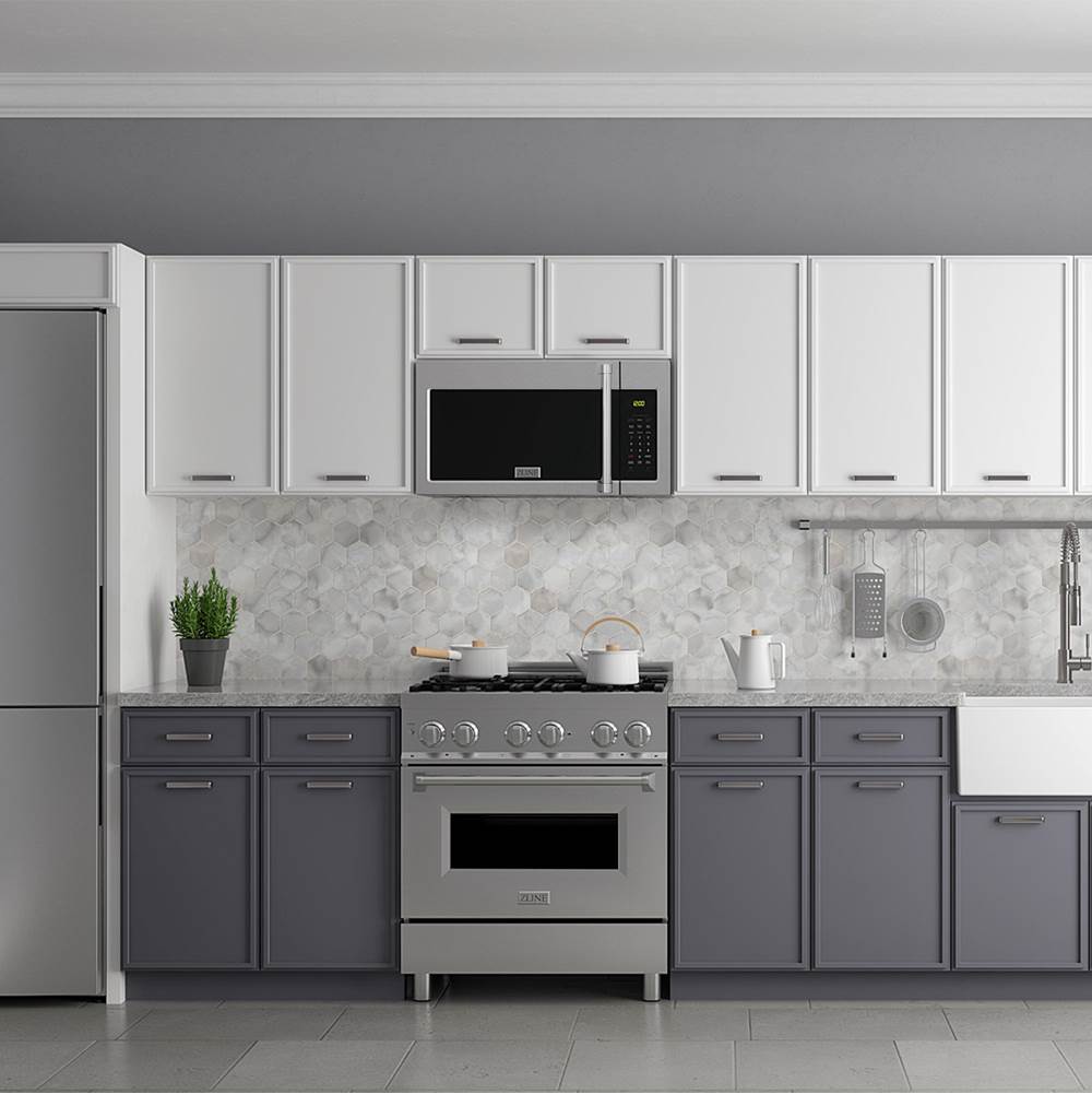 Over the Range Microwave Oven in Stainless Steel with Modern Handle
