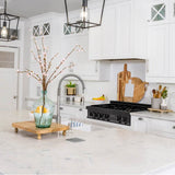 36'' Porcelain Gas Stovetop in Black Stainless with Brass Burners