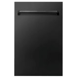 Z-Line - 18'' Compact Top Control Dishwasher with Stainless Steel Tub and Traditional Style Handle - Black Stainless Steel