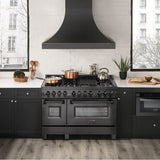 48'' Kitchen Package with Black Stainless Steel Dual Fuel Range and Convertible Vent Range Hood