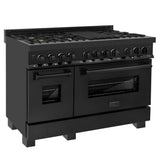 Z-Line - 48'' Black Stainless 6.0 cu.ft. 7 Gas Burner/Electric Oven Range with Brass Burners