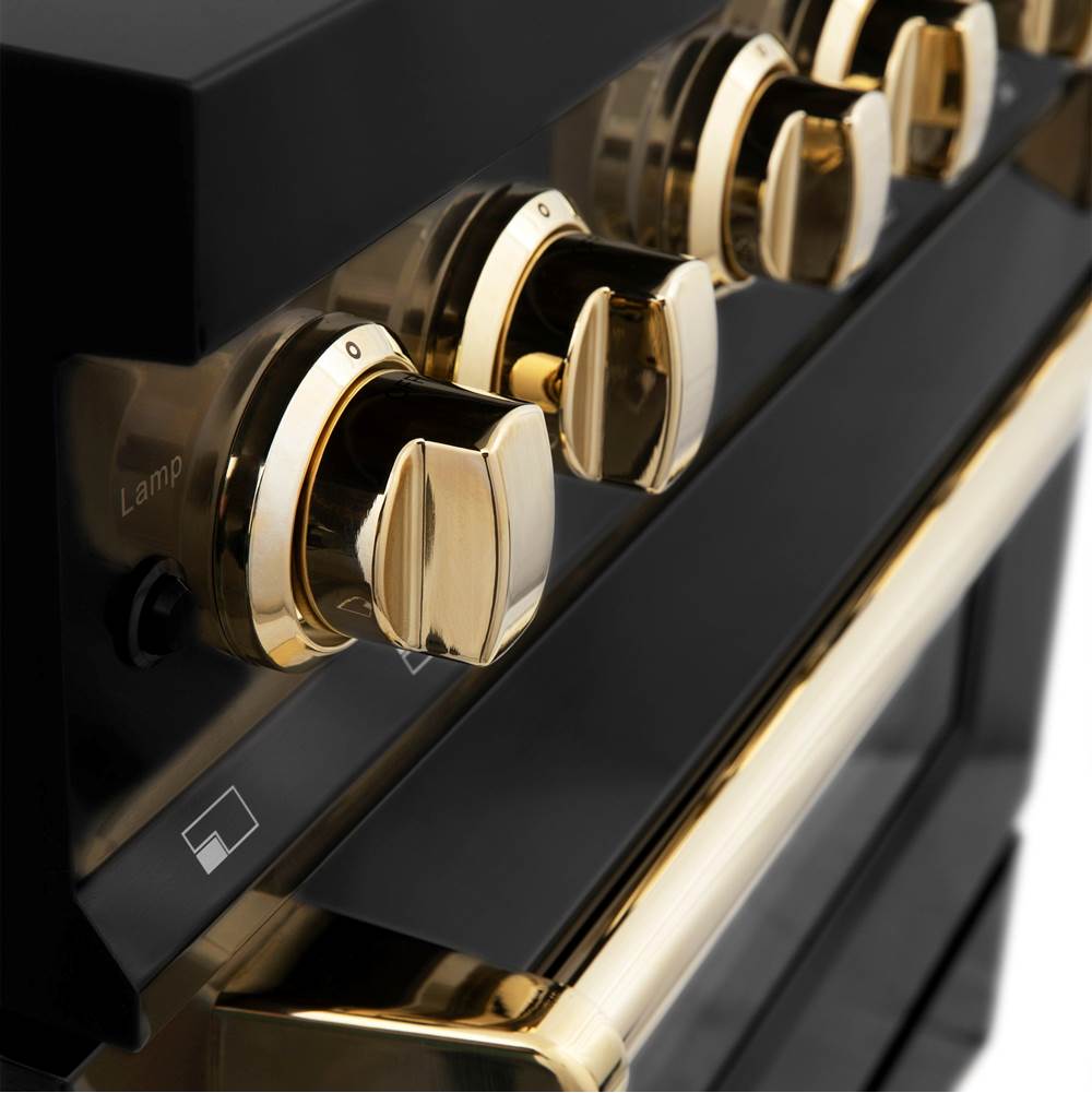 Autograph Edition 48'' 6.0 cu.' Dual Fuel Range with Gas Stove and Electric Oven in Black Stainless Steel with Champagne Bronze Accents