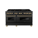 Autograph Edition 60'' 7.4 cu. ft. Dual Fuel Range with Gas Stove and Electric Oven in Black Stainless Steel with Champagne Bronze Accents
