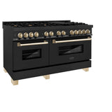Autograph Edition 60'' 7.4 cu. ft. Dual Fuel Range with Gas Stove and Electric Oven in Black Stainless Steel with Gold Accents