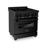 Z-Line - 30'' 4.0 cu. ft. Induction Range with a 4 Element Stove and Electric Oven in Black Stainless Steel - Black Stainless Steel